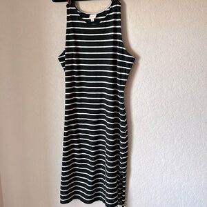 Black and white striped dress